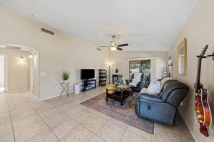 Living Room with tile floors