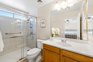 Primary Bathroom with remodeled shower