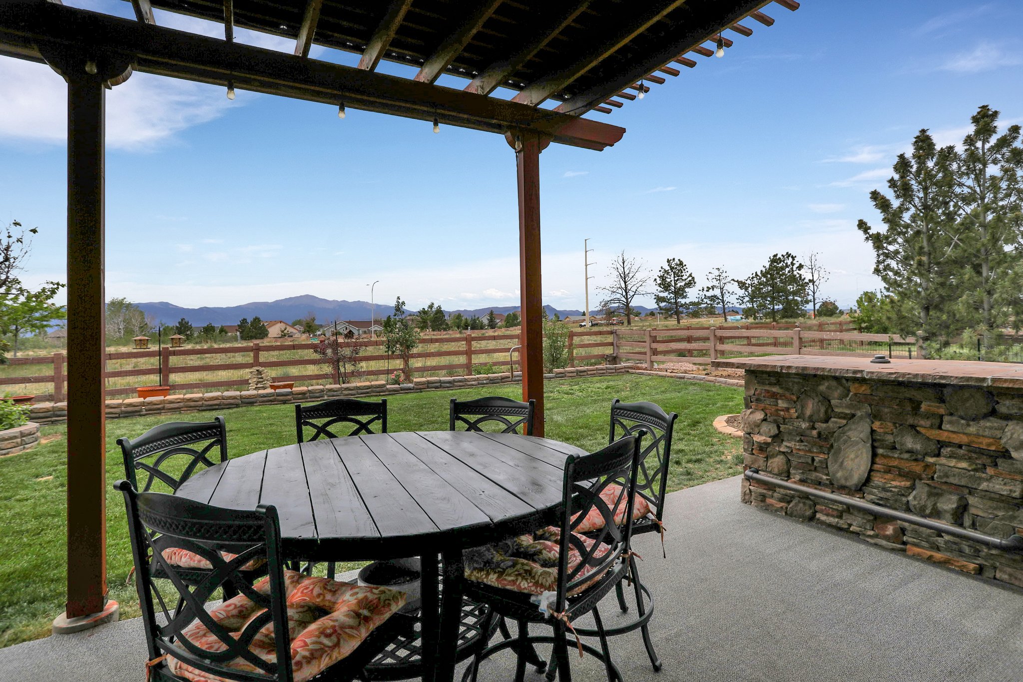 Custom Stamped & Stained Patio w/Pikes Peak