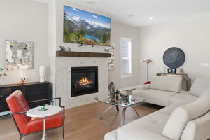 Custom tile gas fireplace