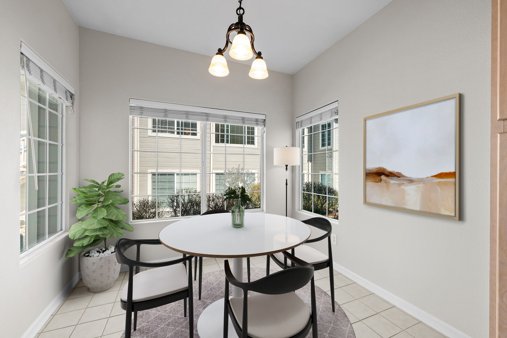 Breakfast nook virtually staged