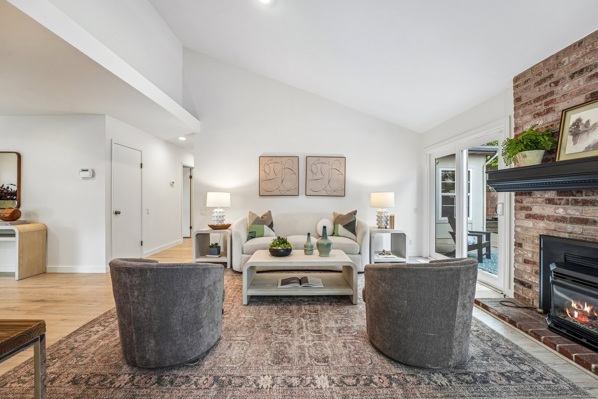 Family Room with Fireplace Insert