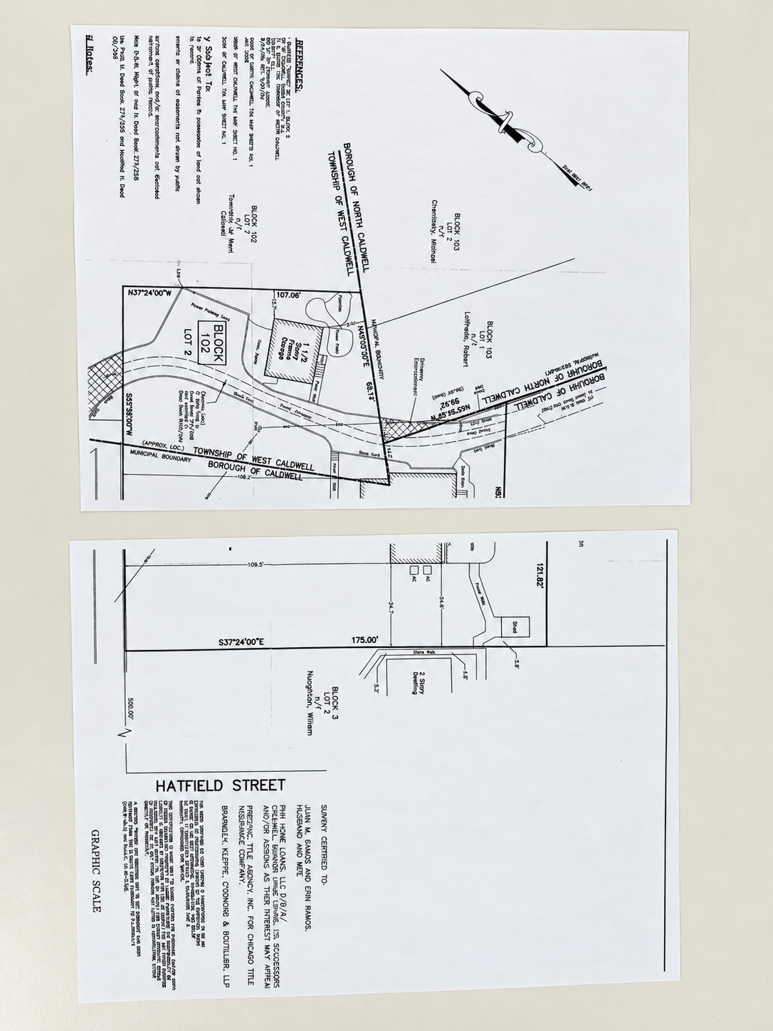 There is a 4-foot “path easement” which allows the owner of the property to the rear (Block 3 Lot 1.01) to walk over the Ramos’ property to get to and from Arlington Avenue.              There is also a 15-foot right of way in favor of the Ramos property.  It allows the owner of the Ramos property to get from the rear of the property to Mountain Avenue.  The path easements and right of way are both shown on the survey