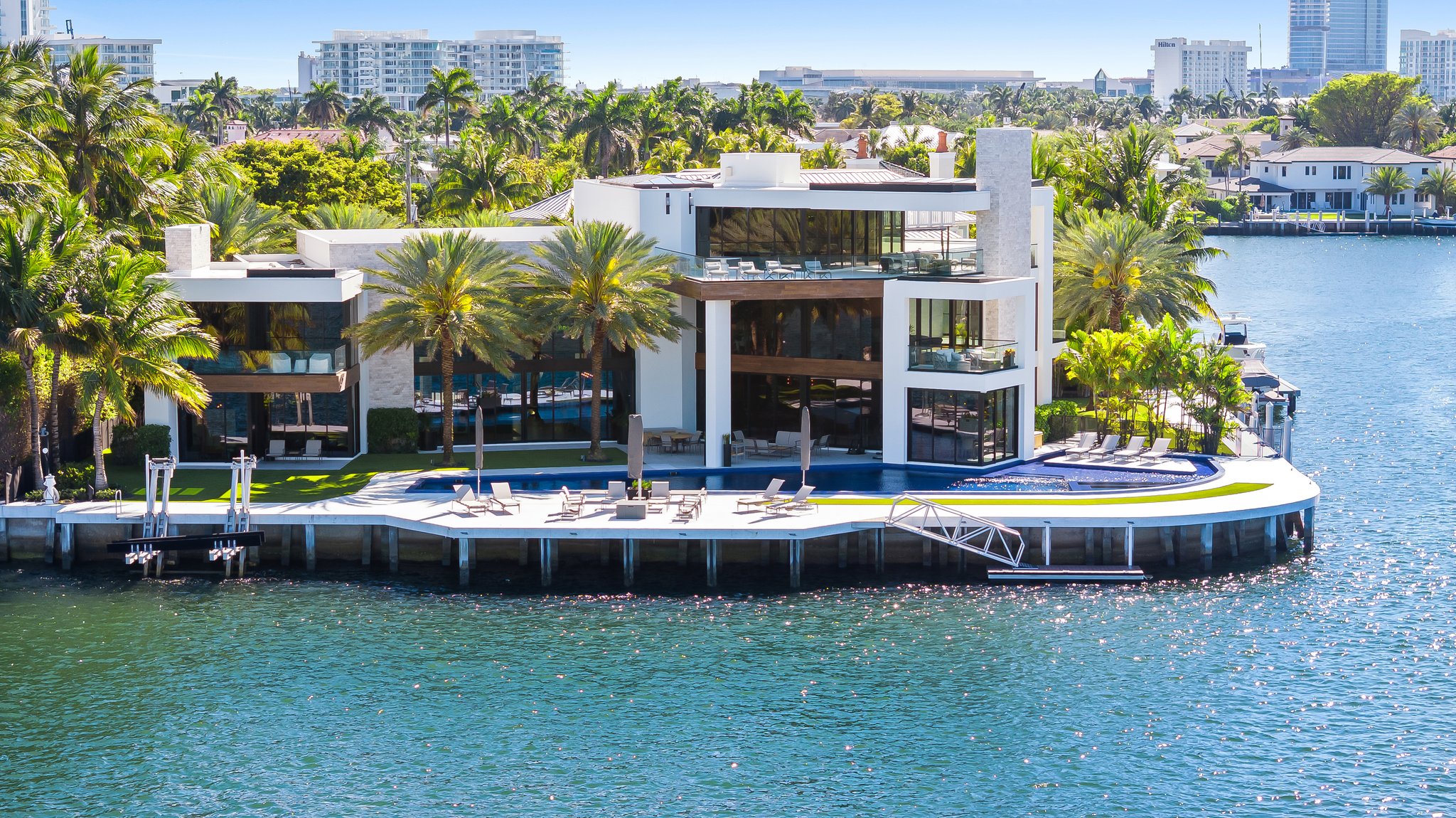 Waterfront dock and Intracoastal views at 84 Isla Bahia