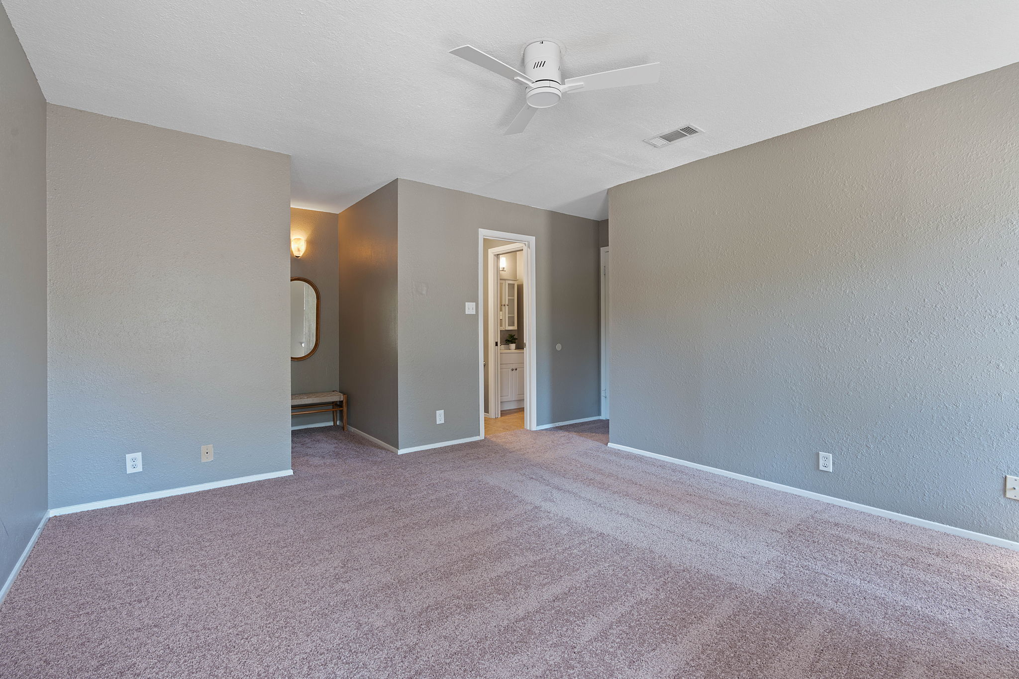 Primary bedroom has it's own door to the second story bathroom for ease of use