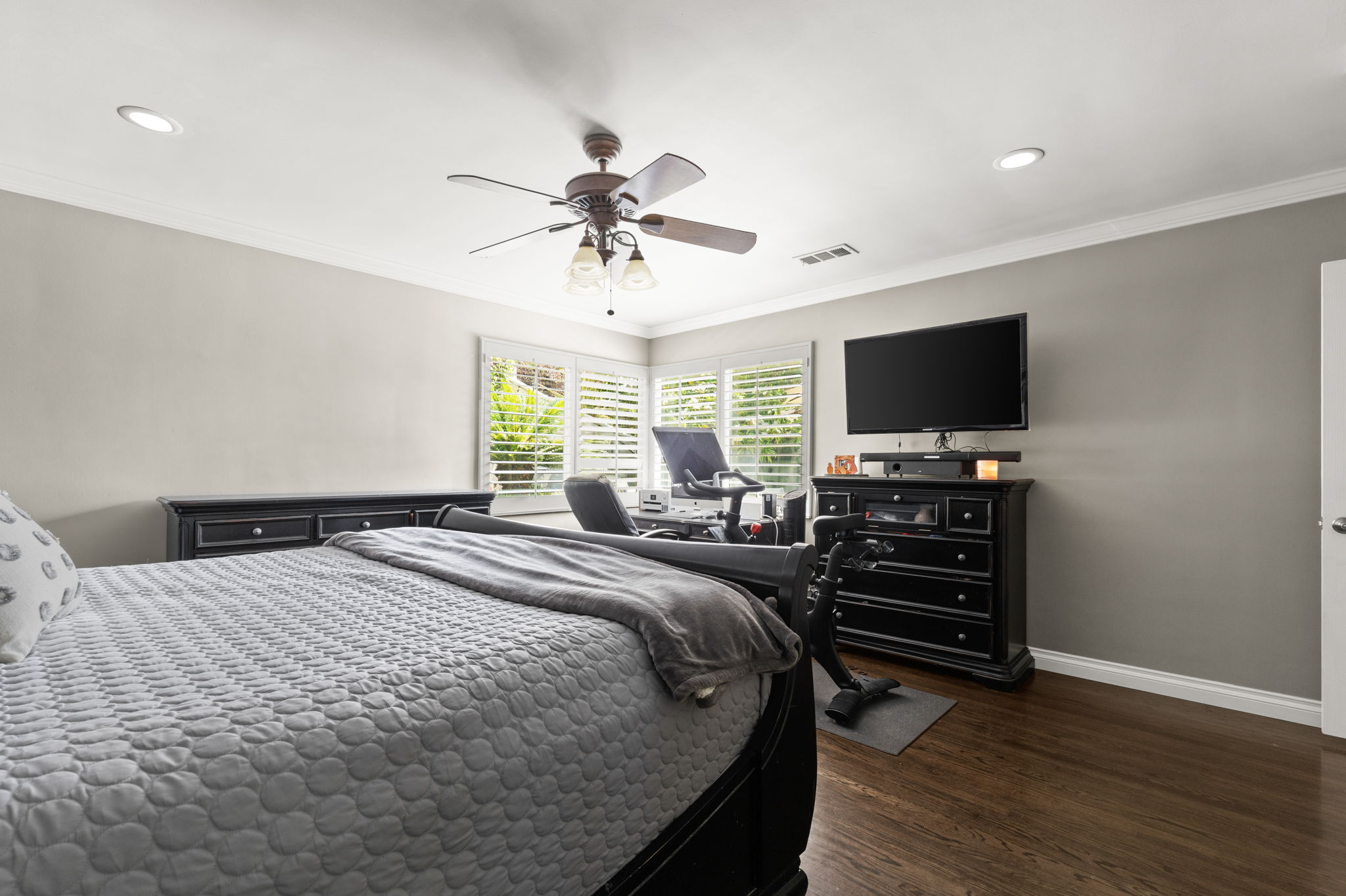 Master bedroom with plantation shutters