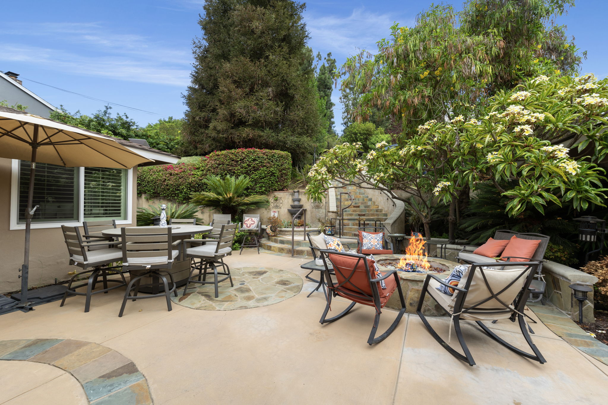 Patio with Gas Firepit for excellent entertaining space