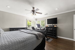 Master bedroom with plantation shutters