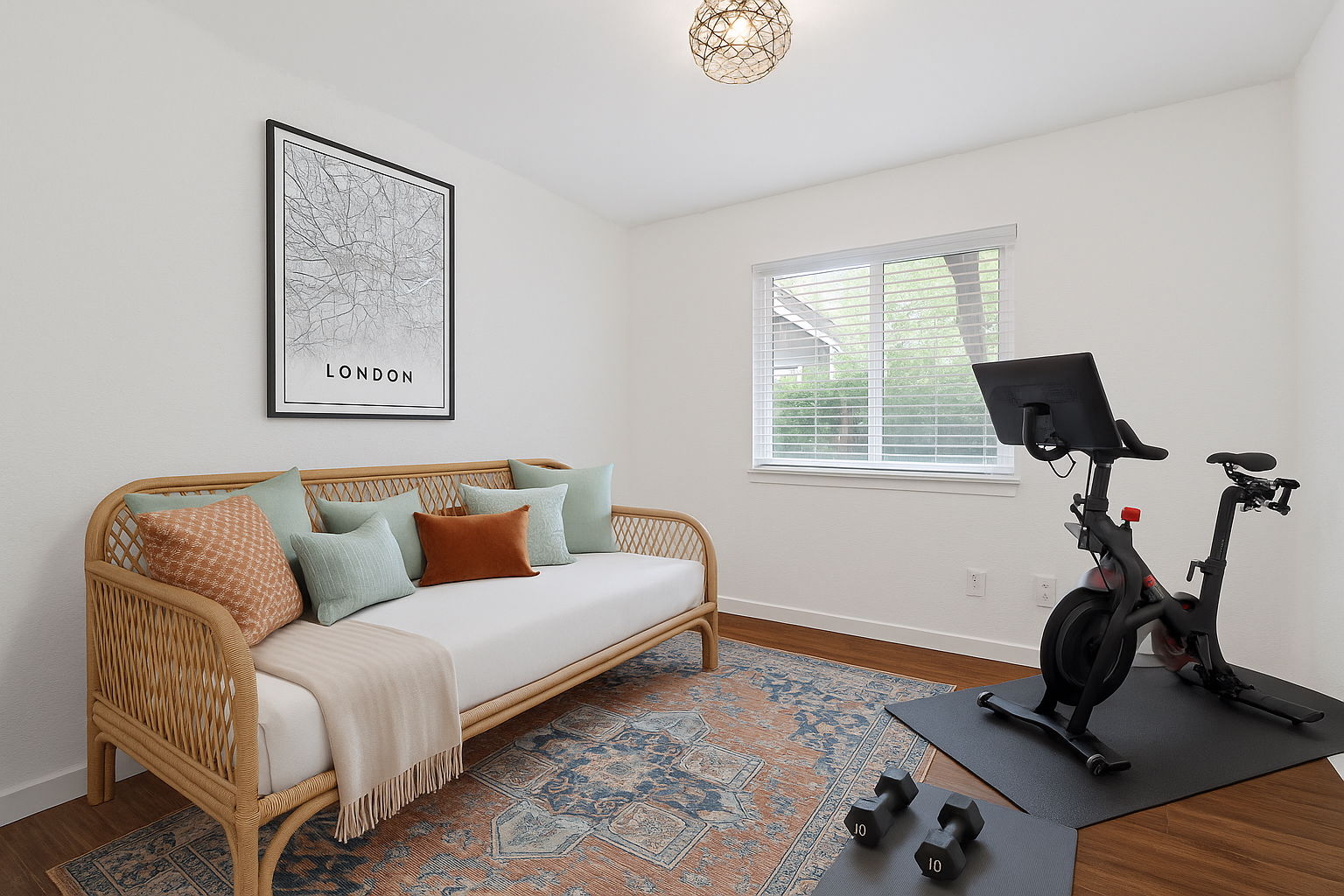Bedroom 3 virtually revisioned for guests/working out