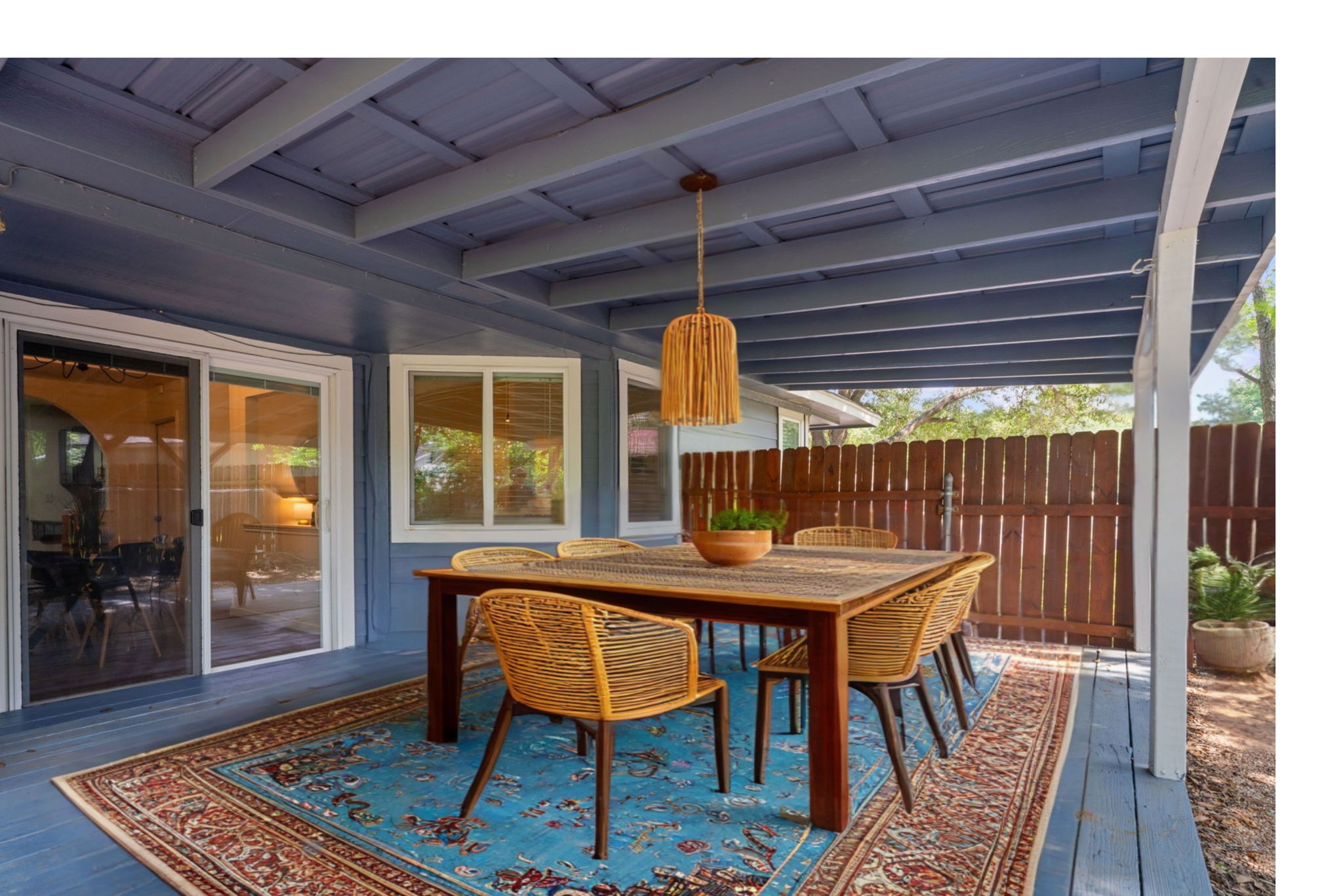 Covered backporch virtually revisioned as second dining area