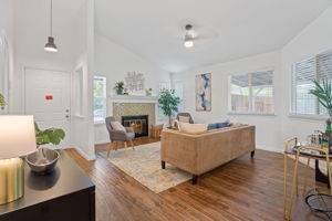 Wood burning fireplace and gorgeous light