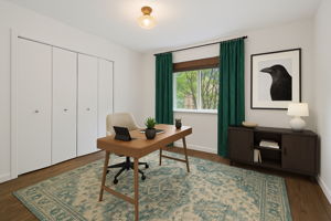 Bedroom 2 virtually revisioned as an office