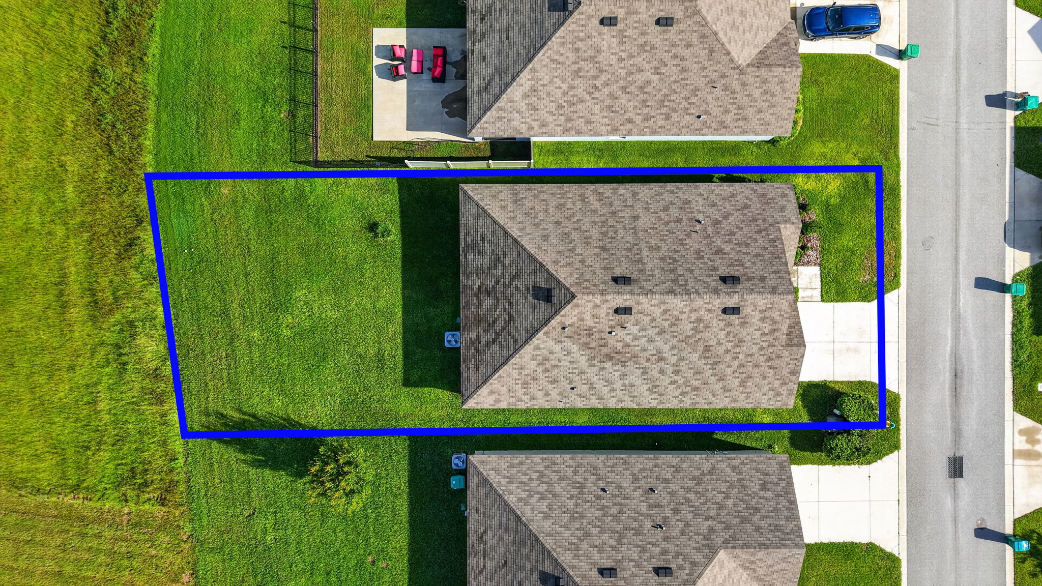 Arial View with Property Lines