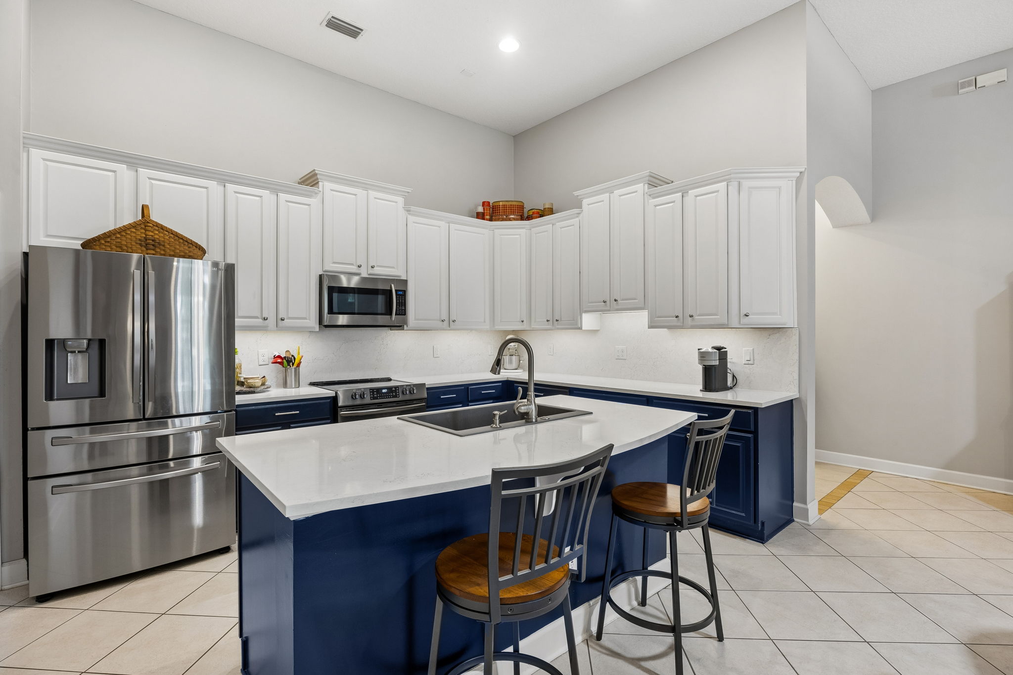 sophisticated space for cooking and entertaining.