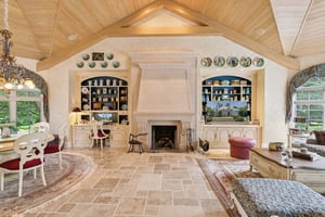 Open to Family Room w/ Fireplace and Built Ins