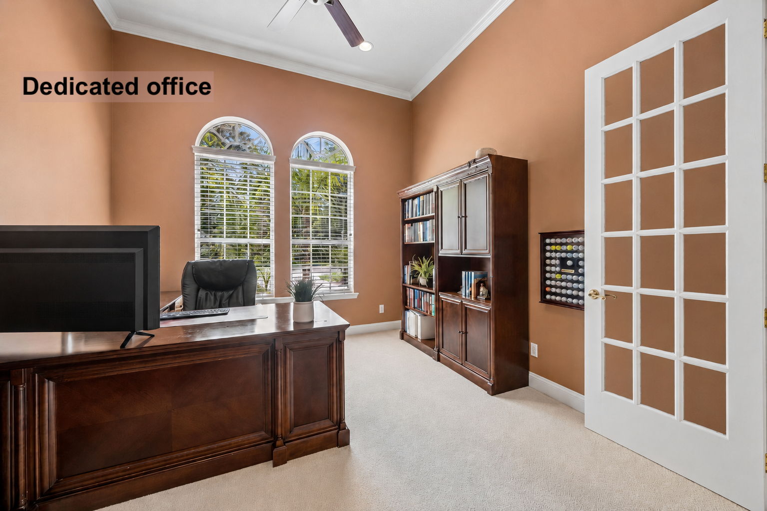 … while a dedicated office nearby adds quiet function for work, study, or managing life from home.