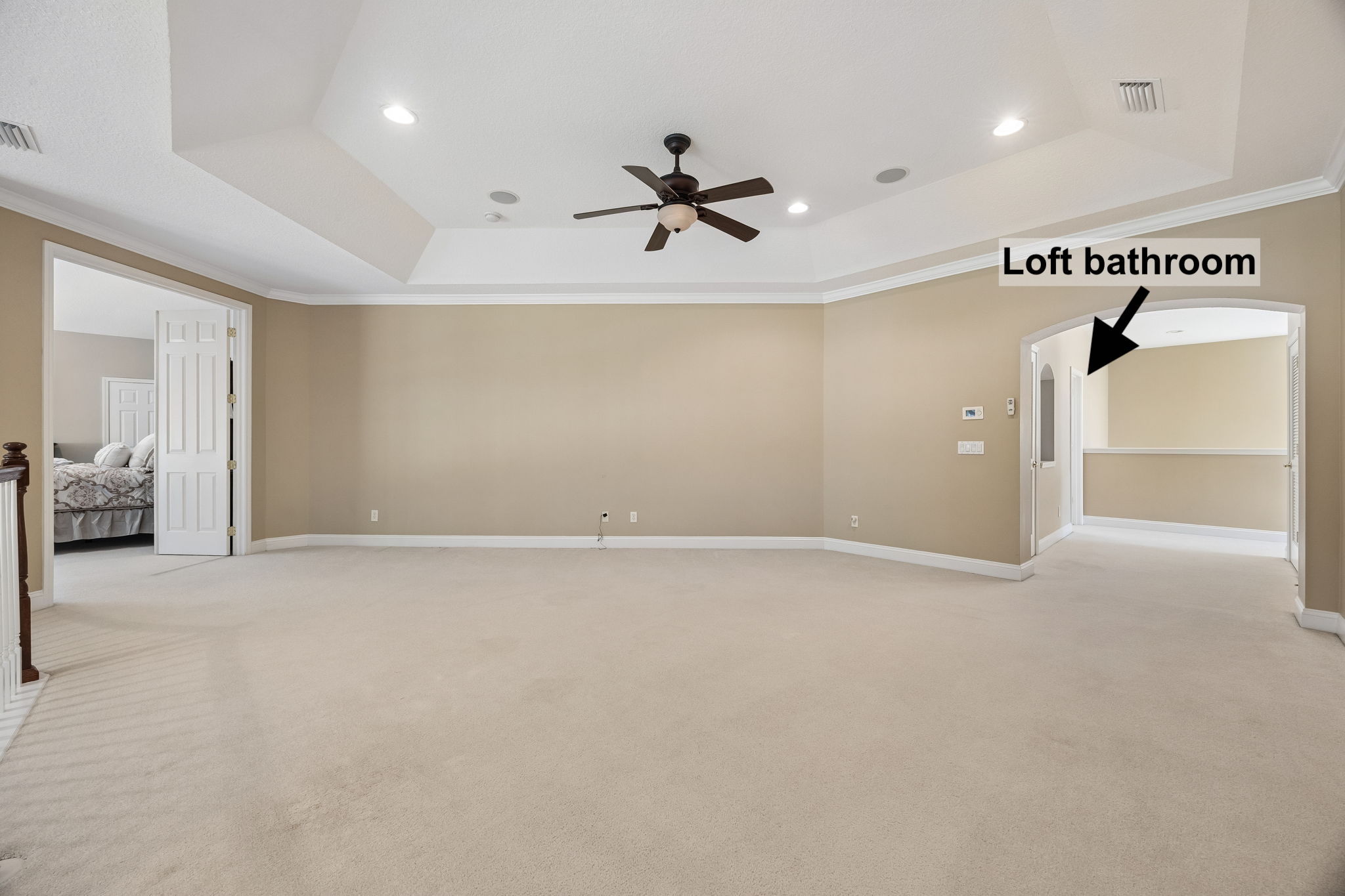 The loft also includes its own nearby bath, adding comfort and convenience to this flexible upstairs retreat ...