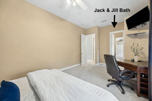 … with direct access to the Jack-and-Jill bath for added privacy and convenience.