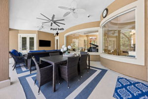 A pool bath opens directly to the lanai, adding smart convenience for swimmers and guests ...