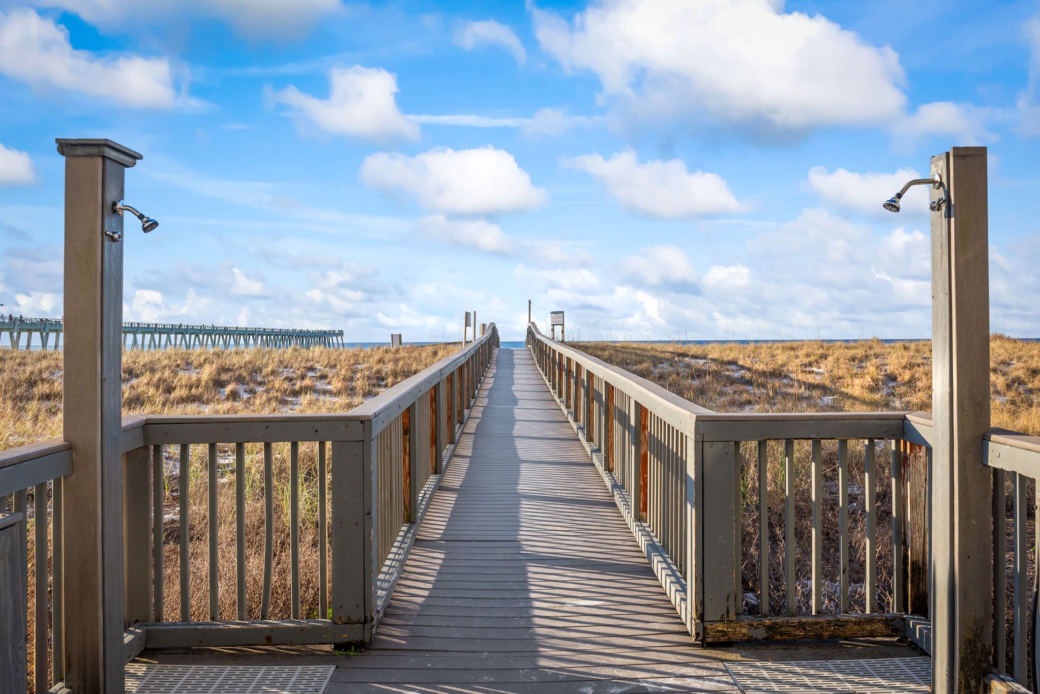 Boardwalk to Beach with Showers
