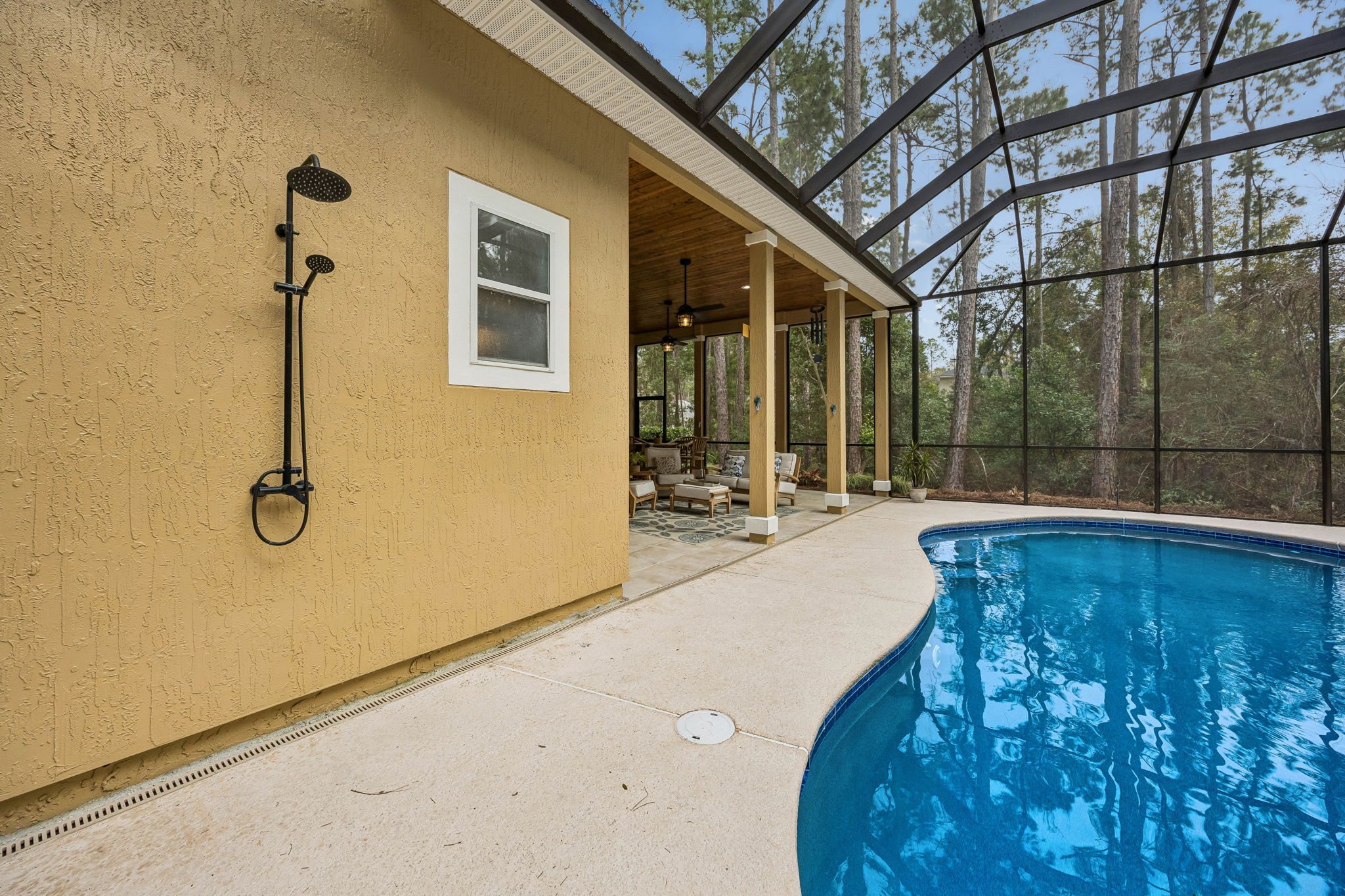 ... and a newly-installed outdoor shower