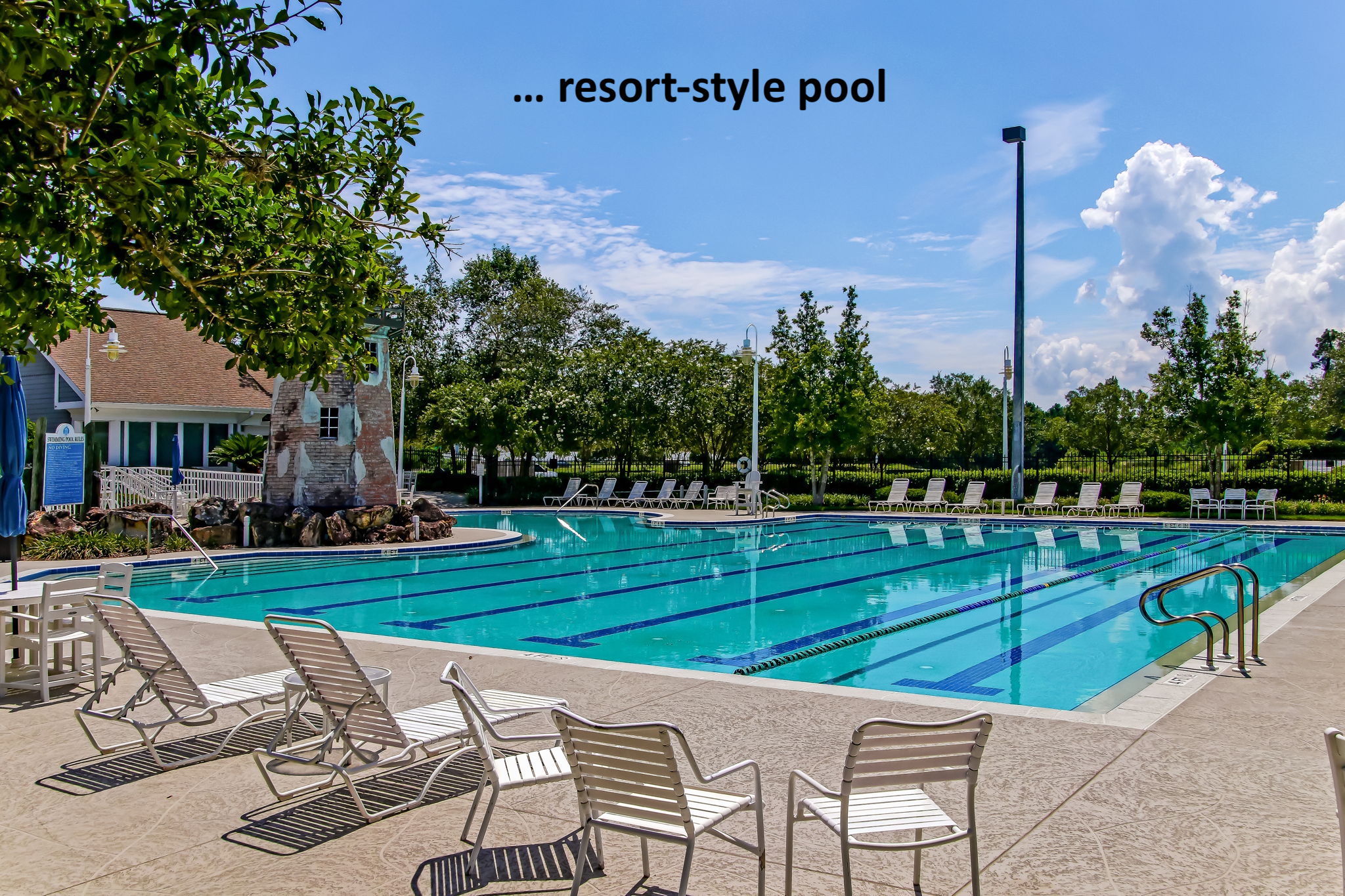 Packed with amenities, it has a resort-style olympic sized pool