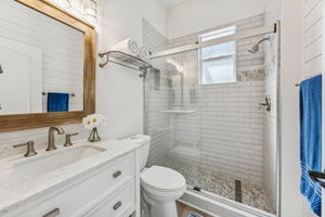 Each guest bedroom has a newly renovated bath immediately adjacent
