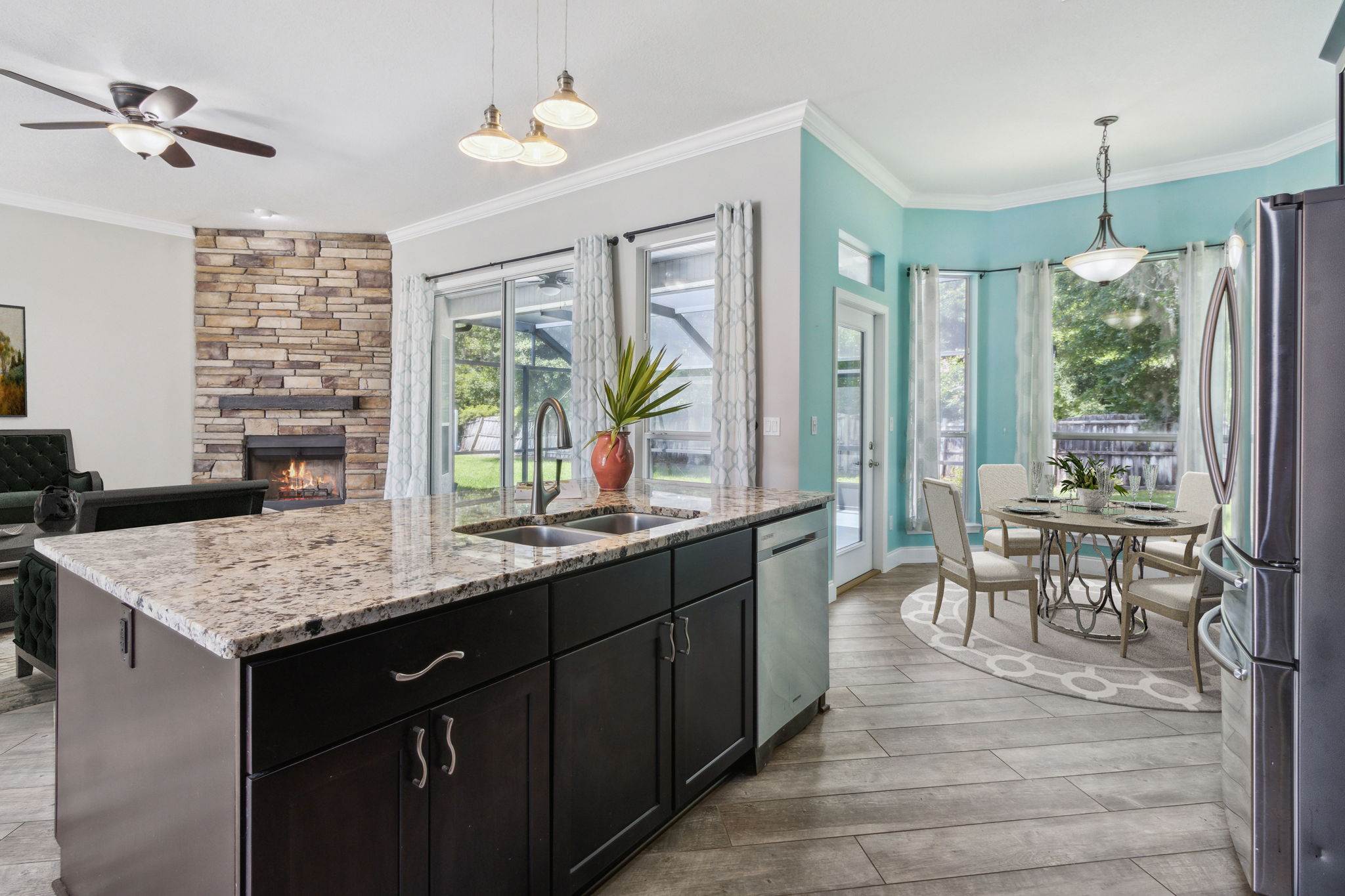 ... adjacent to kitchen is a breakfast nook...