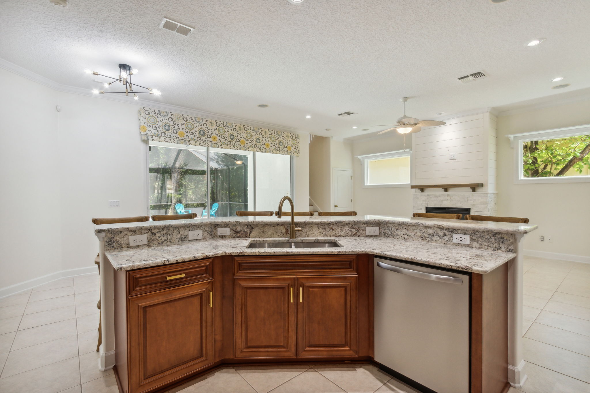 Kitchen Island with new dishwasher.