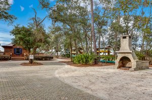 Kayak Storage and Outdoor Fireplace