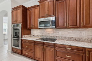 Double ovens, microwave, new cooktop and new countertops