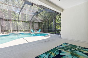Saltwater pool and patio area