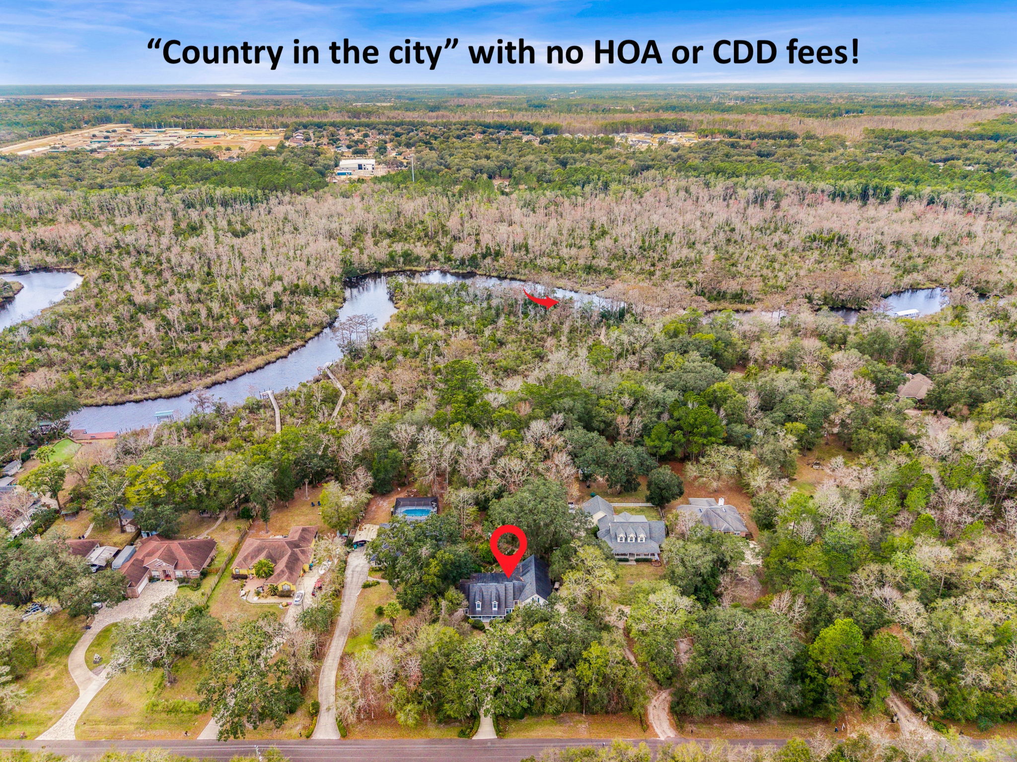 Located in a peaceful country setting with NO HOA or CDD fees ...