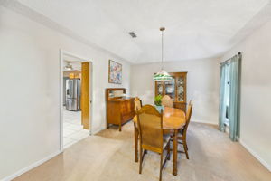 The dining room comfortably accommodates seating for eight to ten ...