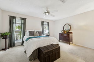 The front guest bedroom is also roomy with plenty of space for kingsized furniture