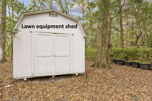 ... along with a separate shed for lawn and equipment storage.