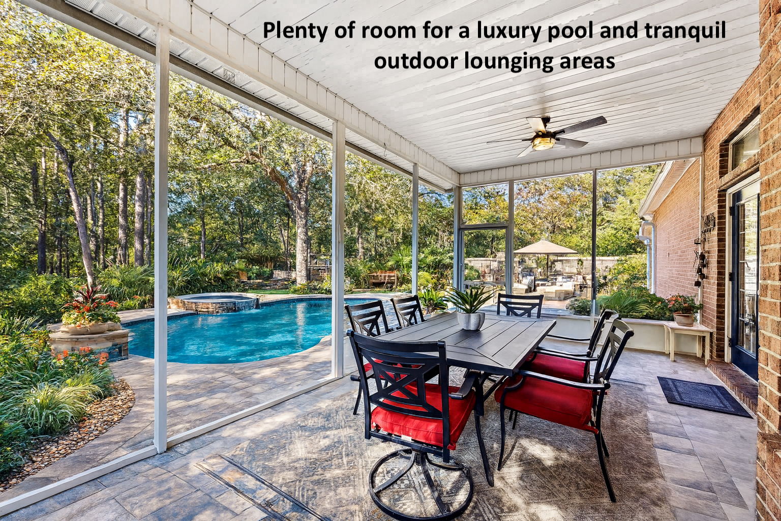 ... with ample space for an in-ground pool ...