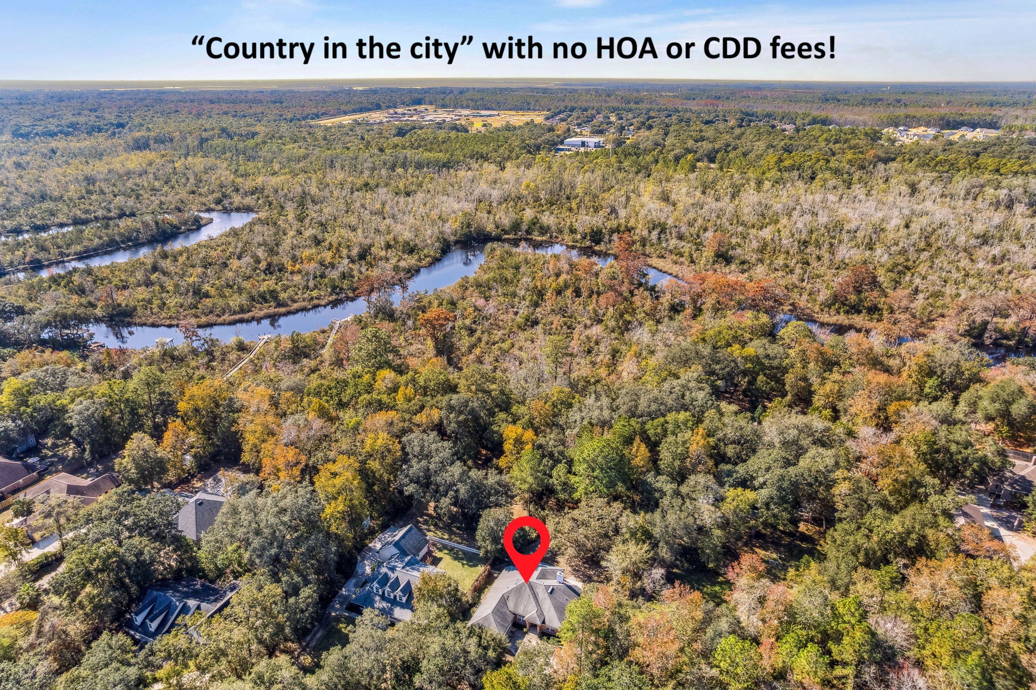 Located in a peaceful country setting with NO HOA or CDD fees ...