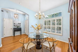 ... and plantation shutters dressing most windows, adding style and privacy.