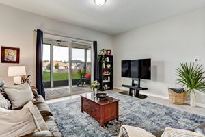 Living room sliders open to screened porch