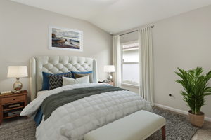 Guest bedrooms accommodate queen or king beds