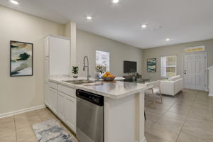 Virtually Staged Kitchen/Dining/Living