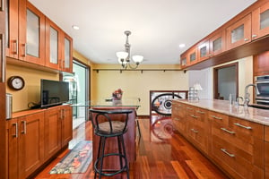 Dine in eating nook in the kitchen.