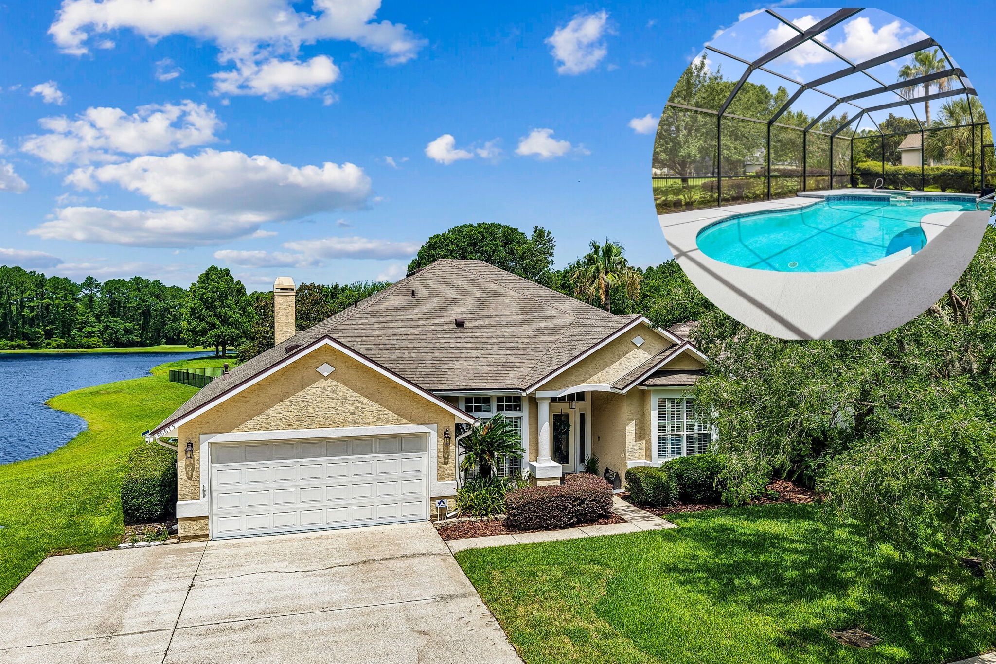 Welcome to Lakefront Living in North Hampton with Private Heated Pool and Spa