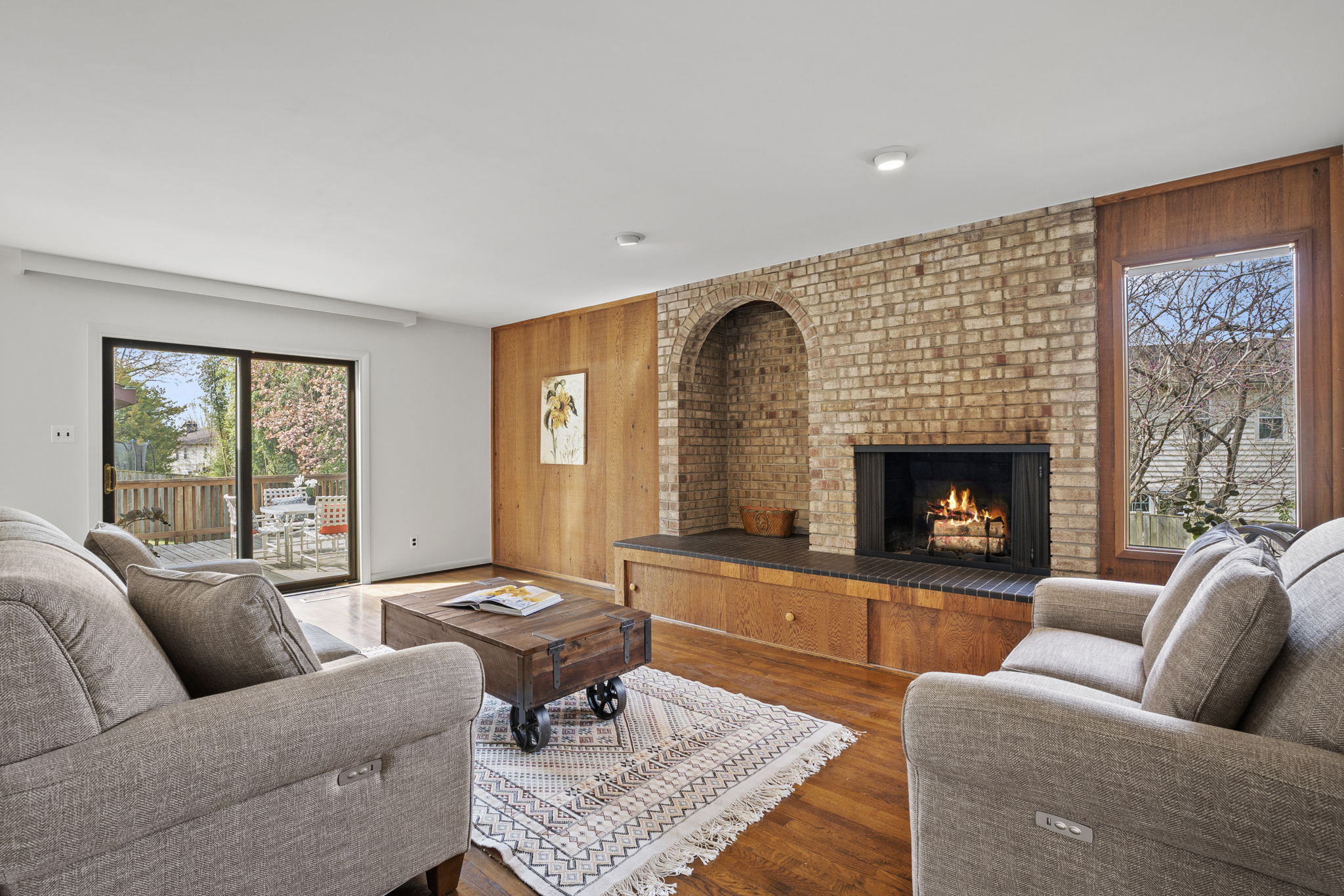 Family Room with Sliding Door to Deck