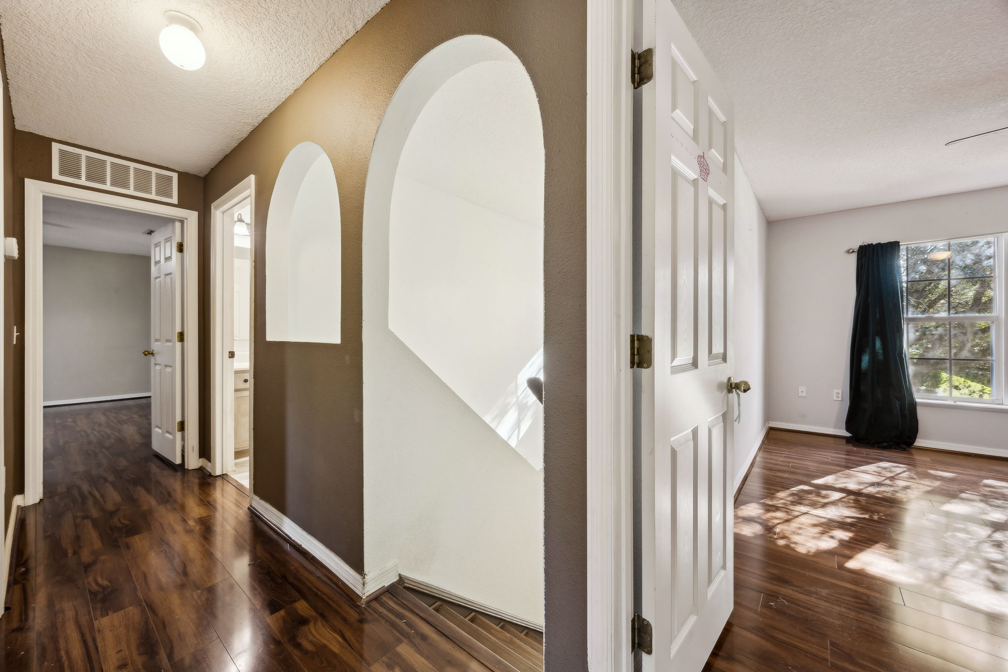 Flooring continues upstairs.