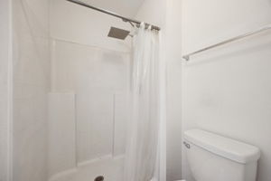 Separate walk in shower.