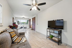 Sunroom for living and dining- just off kitchen
