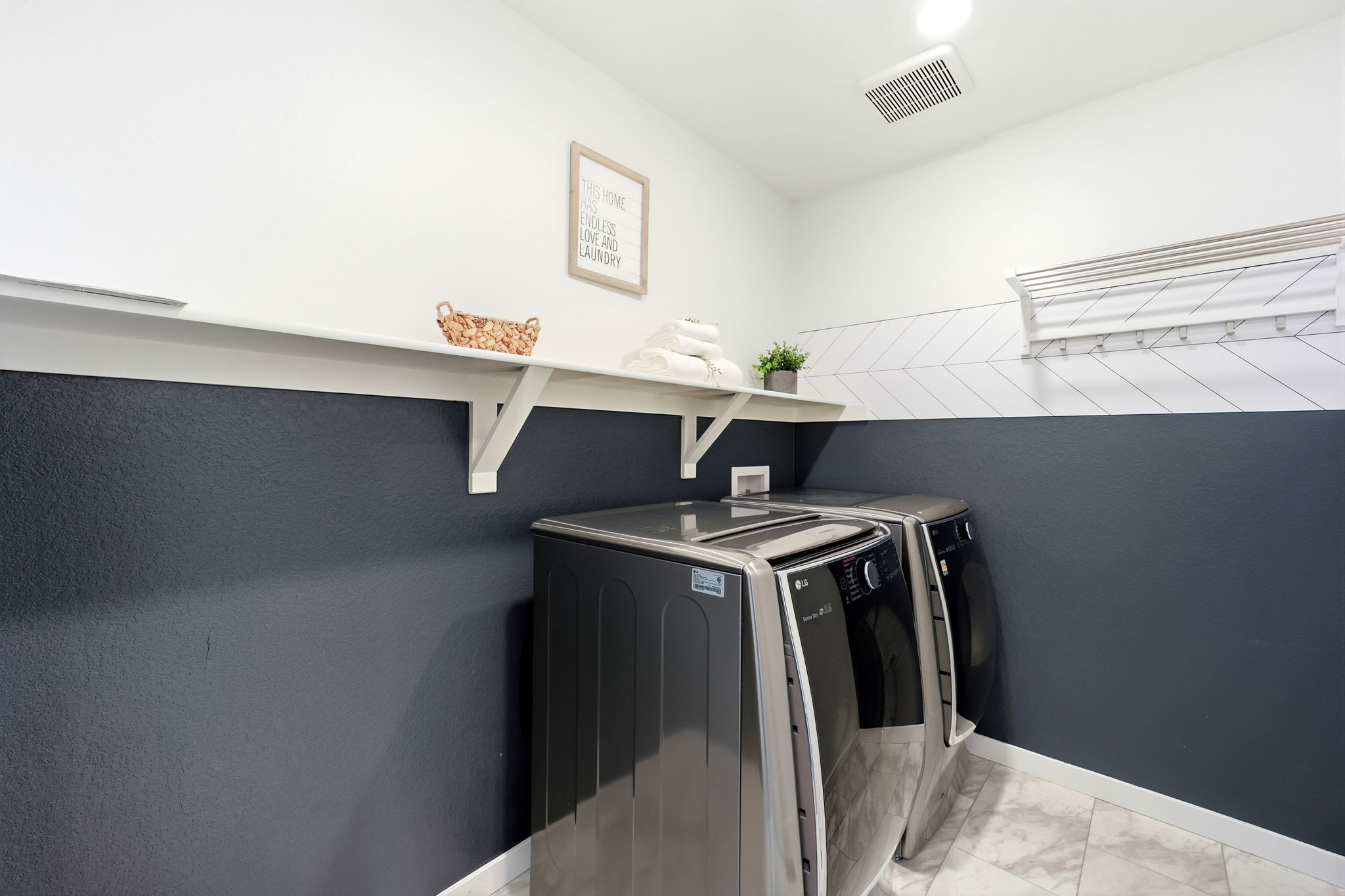 Laundry Room with Shelving