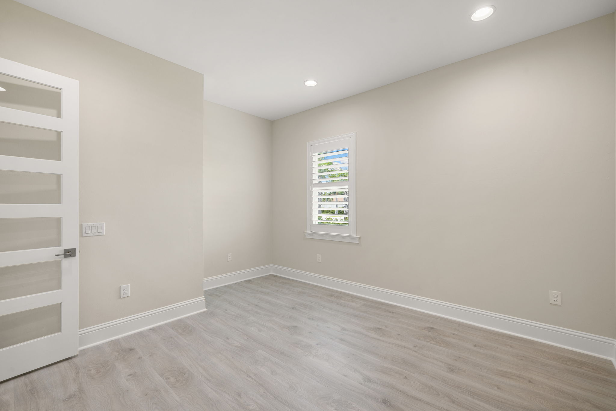 Den with Glass French Doors. Easily convert to 4th bedroom